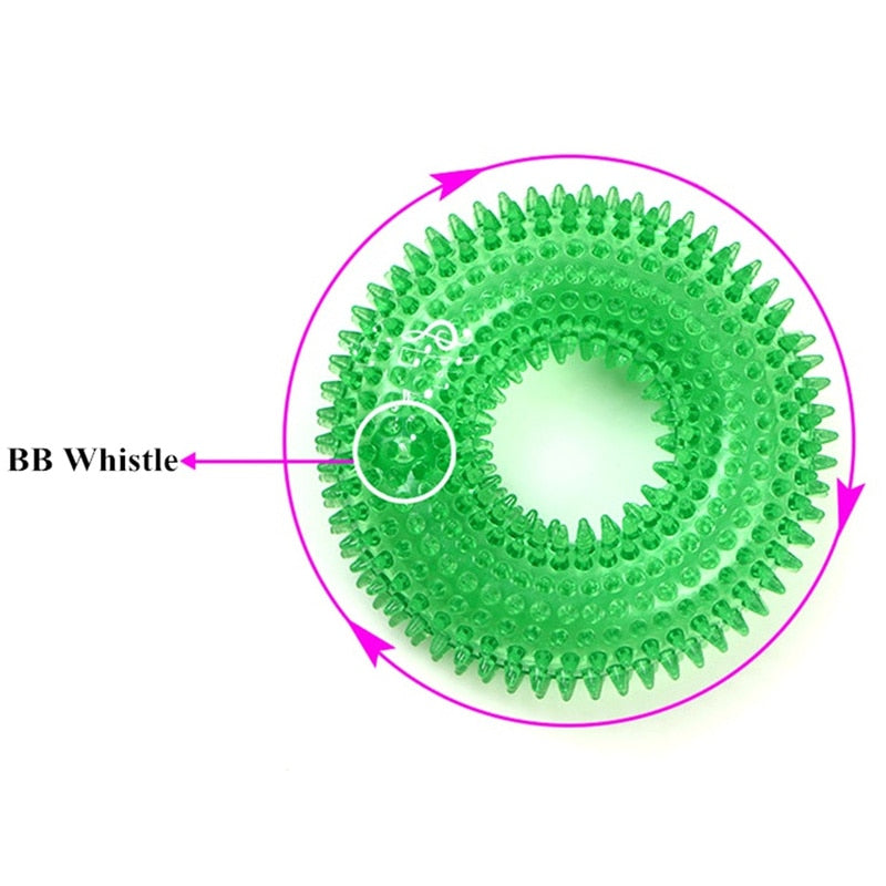 Pet Toys Bite Resistant Sound Toy Ball Chew Teeth Clean Large Dog Golden Retriever Barbed TPR Train Teeth Cleaning Jouet Chien