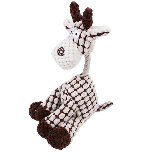 Peluche Vocale Girafe Blanche en grain de maïs de haute qualité pour Chiens - 23cm