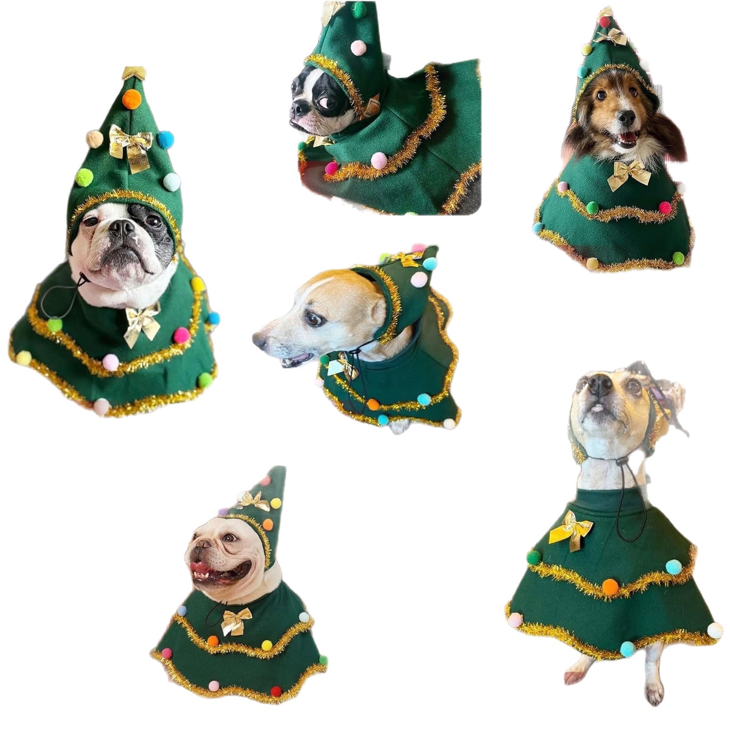 🎄 Cape et Chapeau Sapin de Noël pour Chien et Chat - Costume Festif Adorable