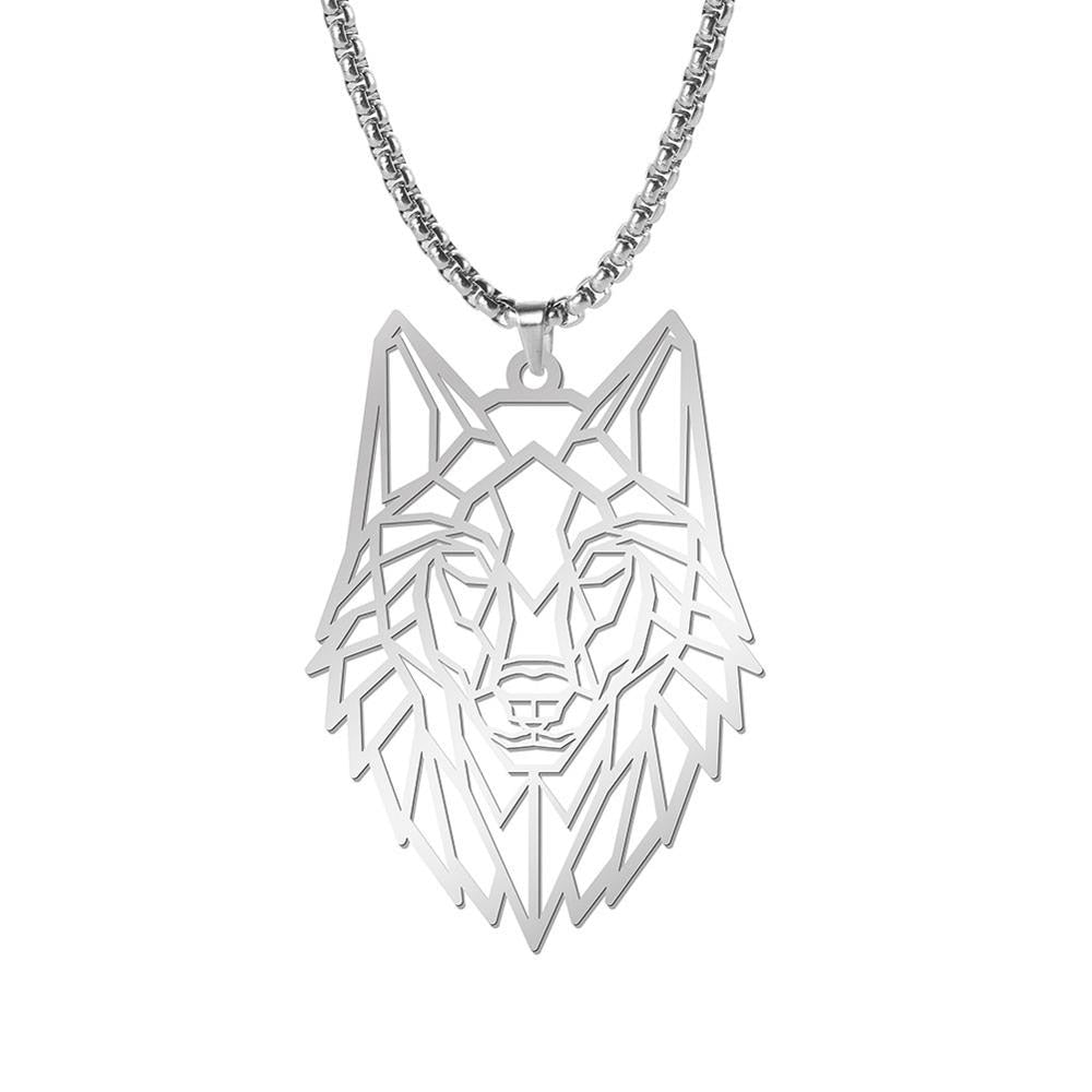 Collier My Shape en acier inoxydable 316L avec pendentif en forme de loup