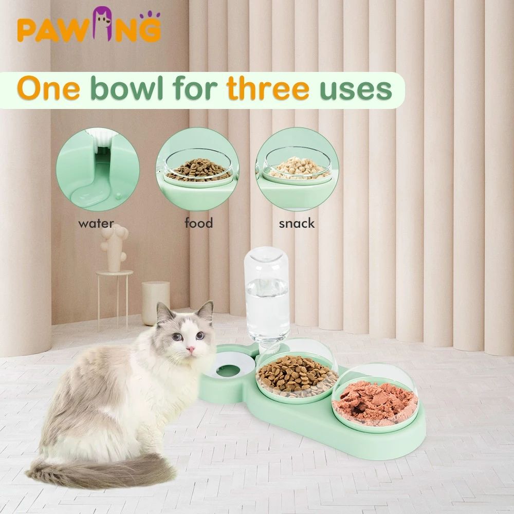 Cat Bowl Double Bowl Automatic Drinking Dog Food Bowl Pet Bowl Anti-Spill Small Dogs Food Bowl Pet Supplies