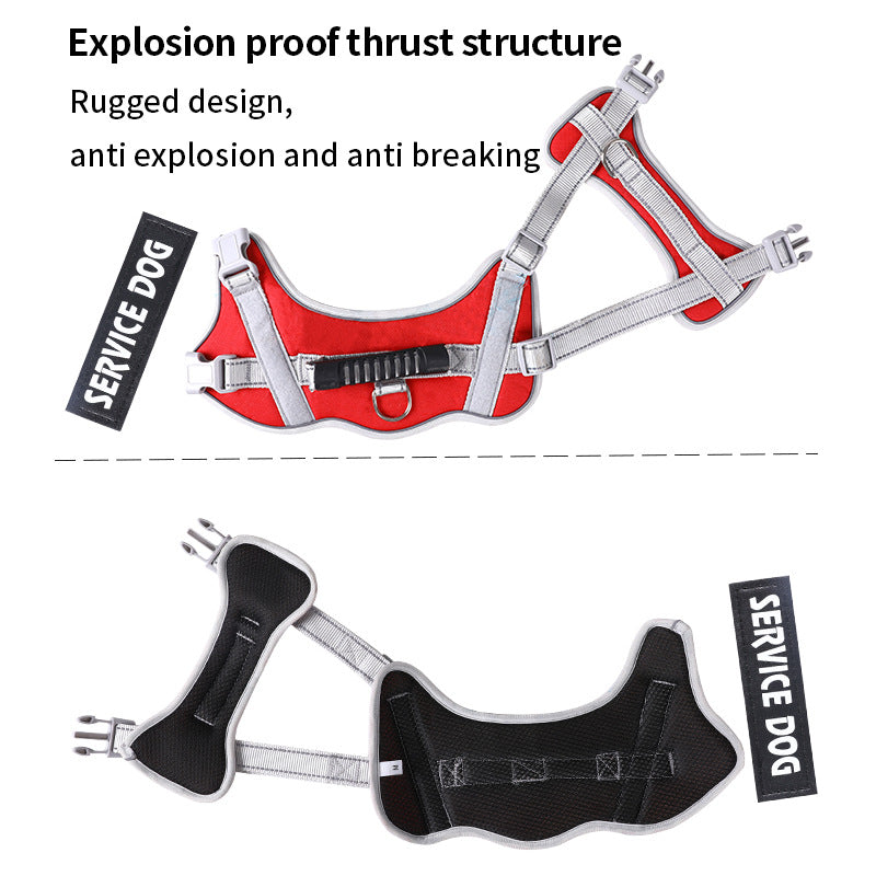 New Dog Chest Strap Large Dog Vest Style Walking Explosion-Proof Reflective Pet Chest Strap