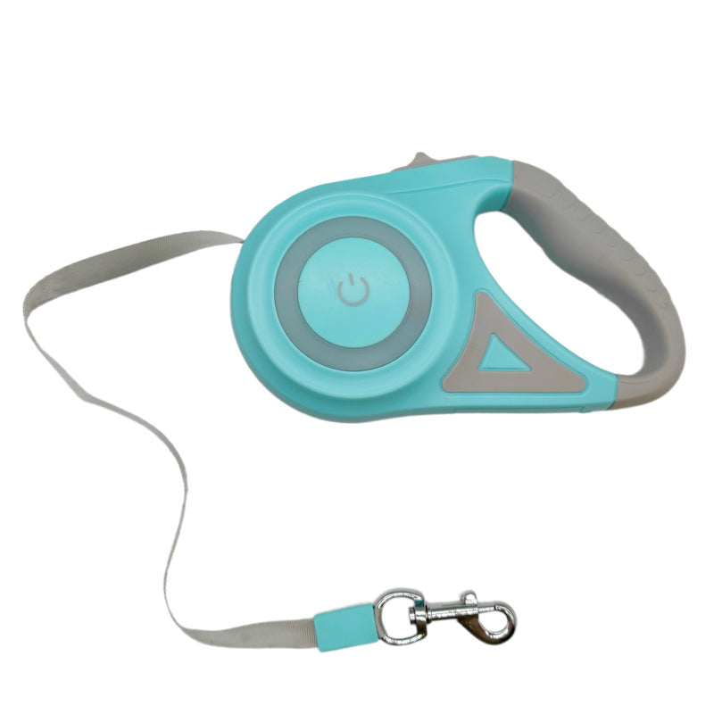 Laisse télescopique automatique pour chien avec lumière LED et interrupteur tactile de 3 m/5 m