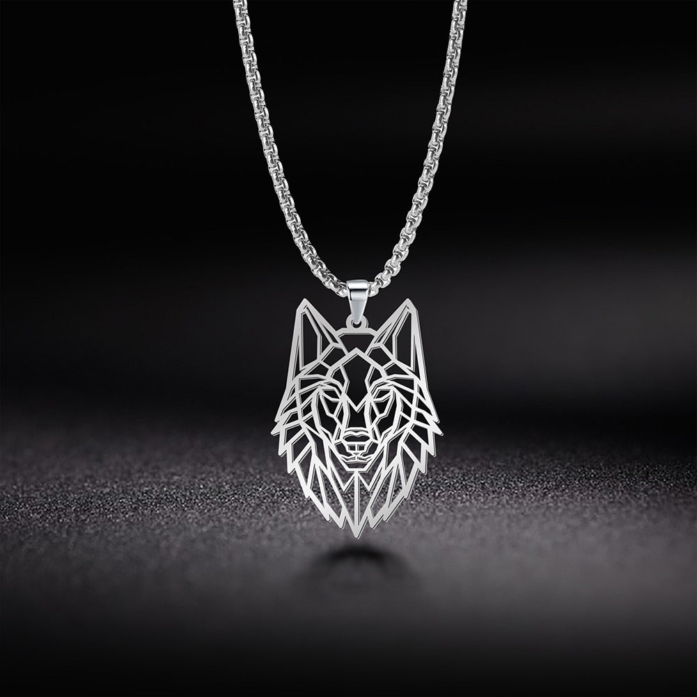Collier My Shape en acier inoxydable 316L avec pendentif en forme de loup