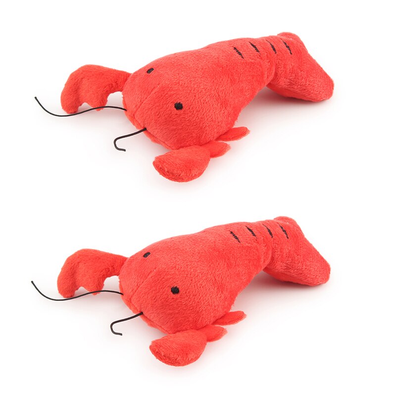 Lot de 2 jouets couineurs en peluche motif crabe et homard - Pour chien et chats