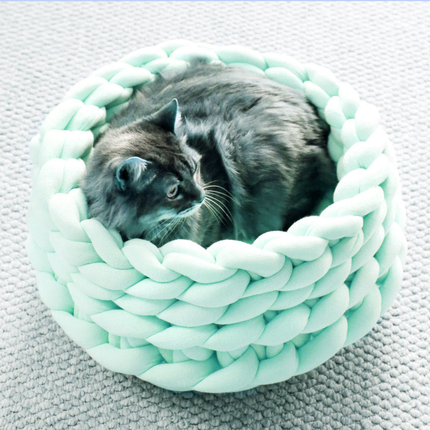 Filled Cotton Coarse Wool Hand-Woven Pet Cat Litter Can Be Machine Washed Coarse Cloth Dog Litter