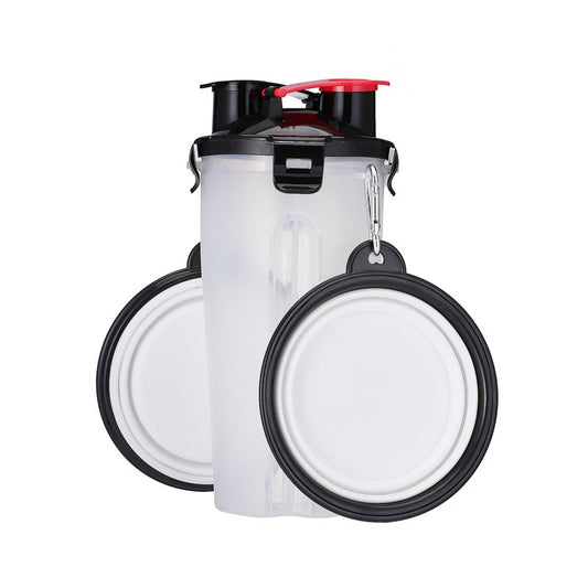 Duo Bouteille portable Double capacité Nourriture et Eau + bol pliable