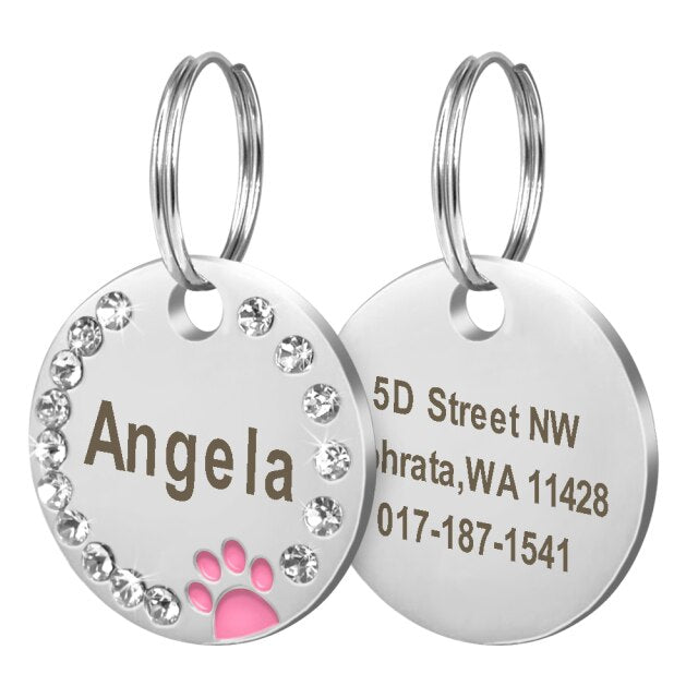Customize Engraved Stainless Steel Pet Puppy Cat ID Tag Dog Collar Accessories