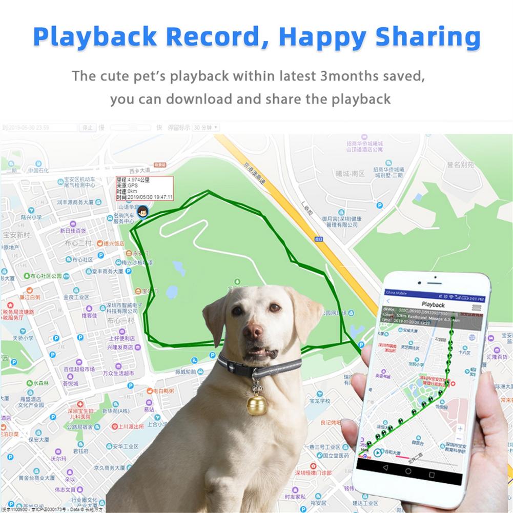 Smart Pet Positioning Bell GPS Locator Waterproof Electronic Collar Anti-lost Device Pet Supplies For Dog Cats Multiple Language