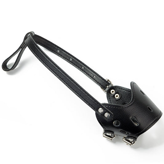 Muselière en Cuir PU, anti-aboiement, anti-morsure et anti-mangeaisons pour chien