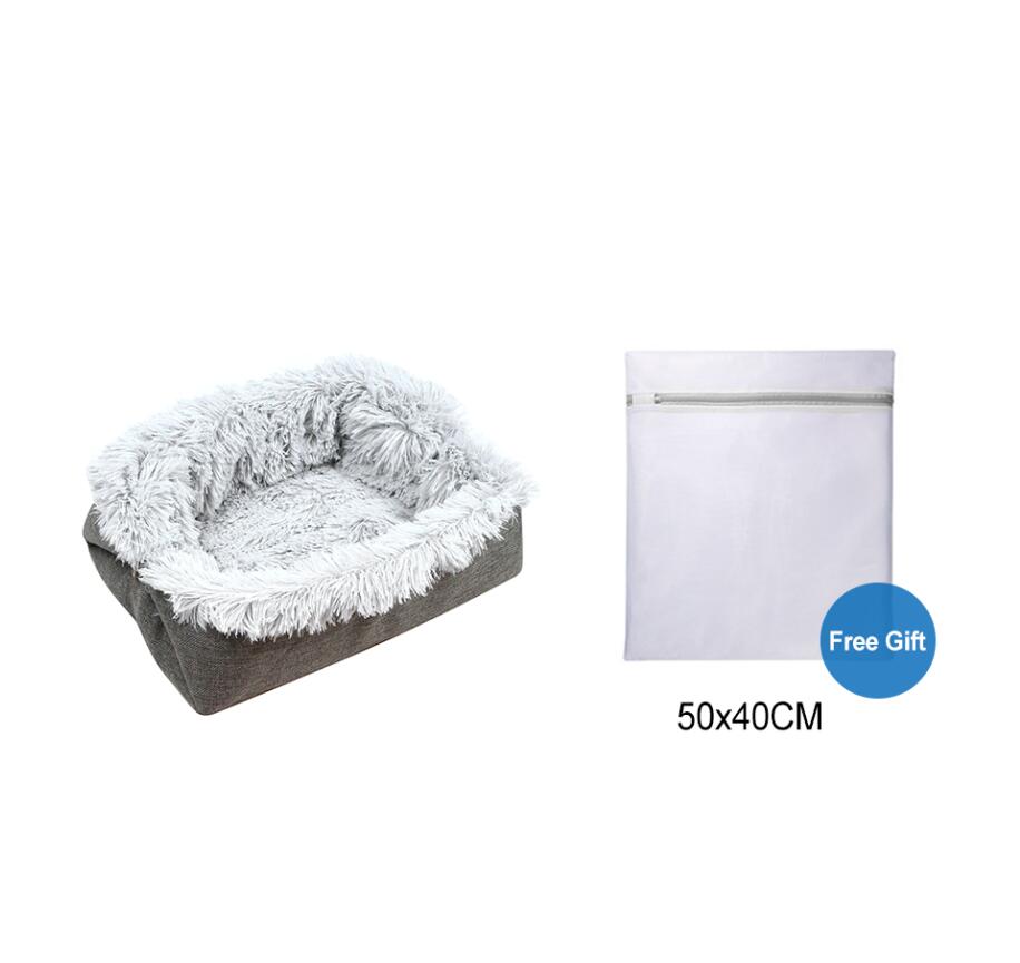 Plush Cat Bed House Cat Mat Net Red Cat Litter Plush Two-in-one Pet Mat Cat Cat Winter Warm Dog House Sleeping