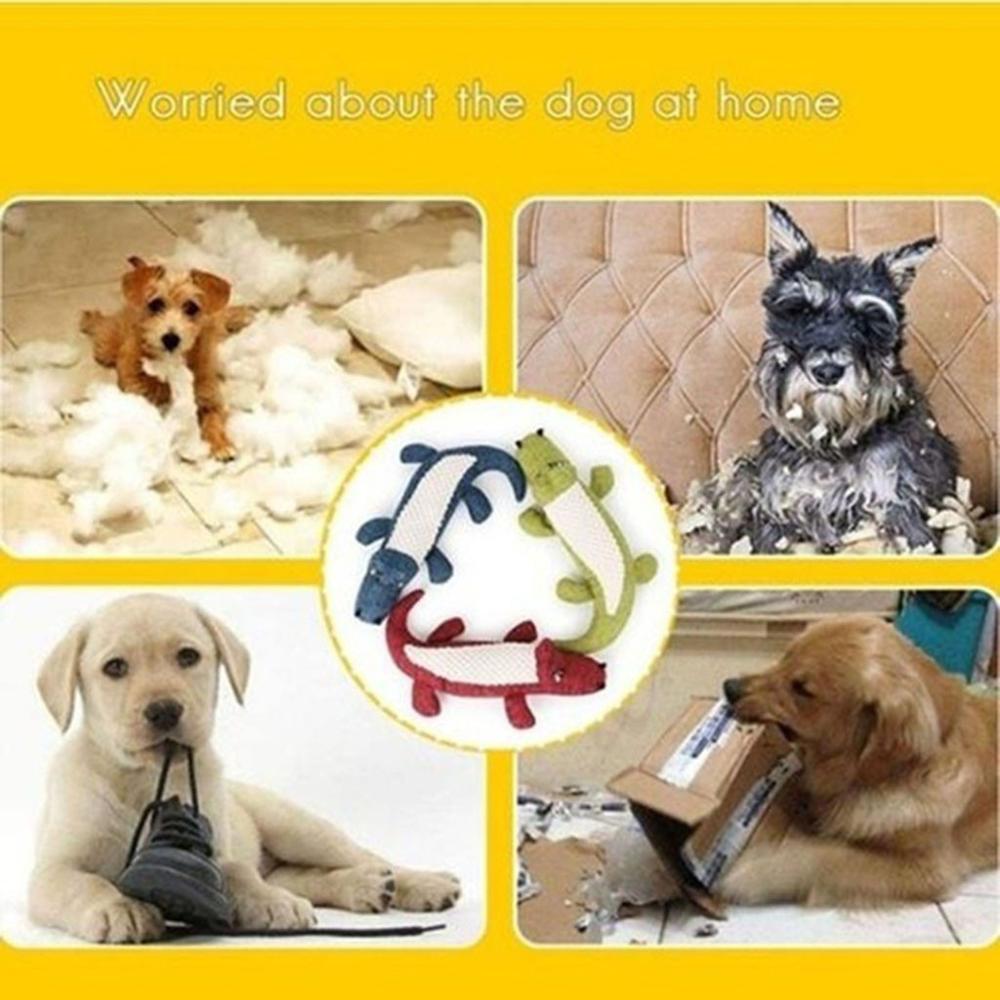 Fast delivery New Pet Dog Toy Linen Plush Animal Toy Dog Chew Squeaky Noise Cleaning Teeth Toy Chew Training Supplies