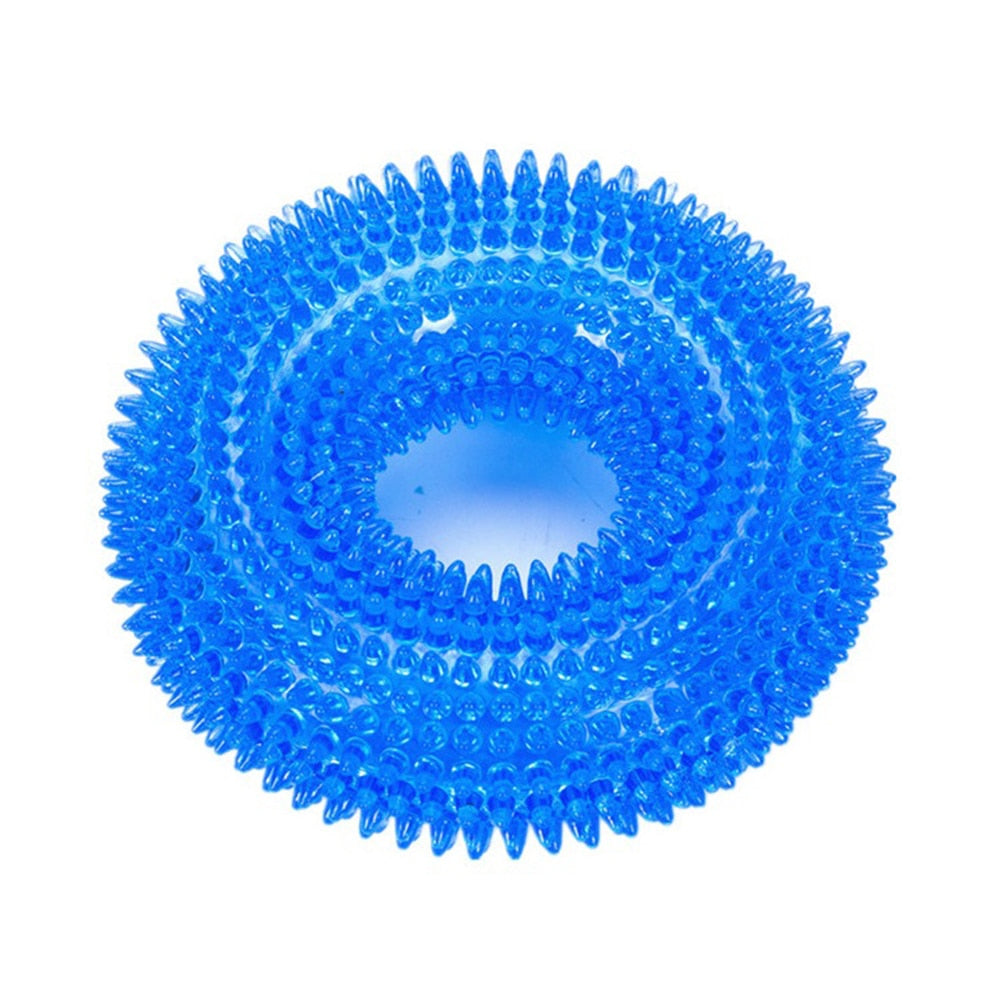 Pet Toys Bite Resistant Sound Toy Ball Chew Teeth Clean Large Dog Golden Retriever Barbed TPR Train Teeth Cleaning Jouet Chien
