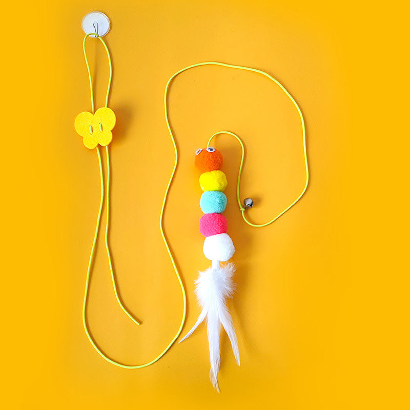 New Funny Cat Stick Toy Hanging Door Pet Hanging Catnip Toy Adjustable Self-Hey Funny Cat Toy