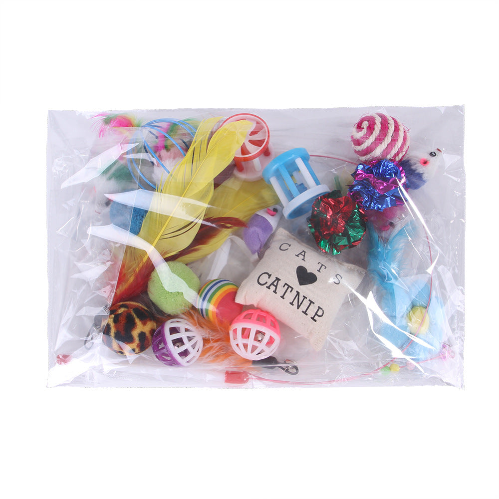 New Pet Toy Set Cat Toys Teaser Wand Mouse Supplies Multi-Style Combination