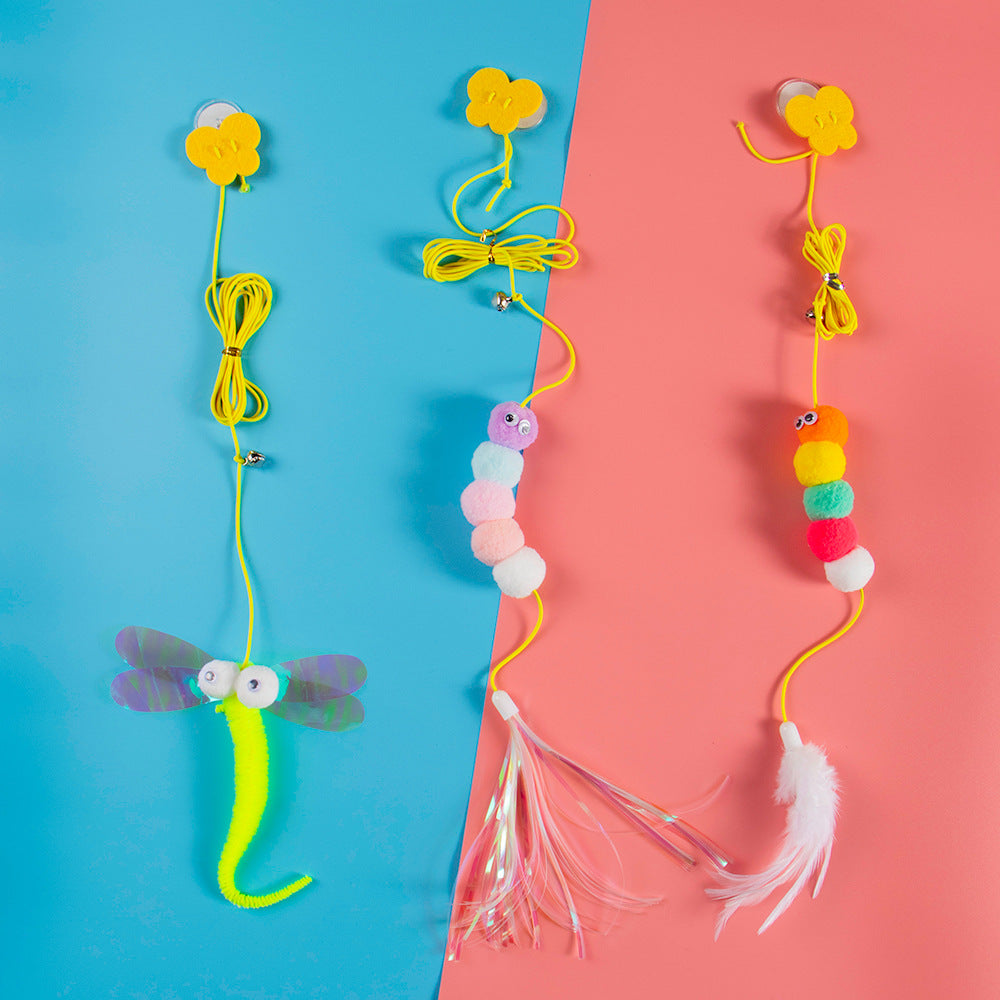 New Funny Cat Stick Toy Hanging Door Pet Hanging Catnip Toy Adjustable Self-Hey Funny Cat Toy