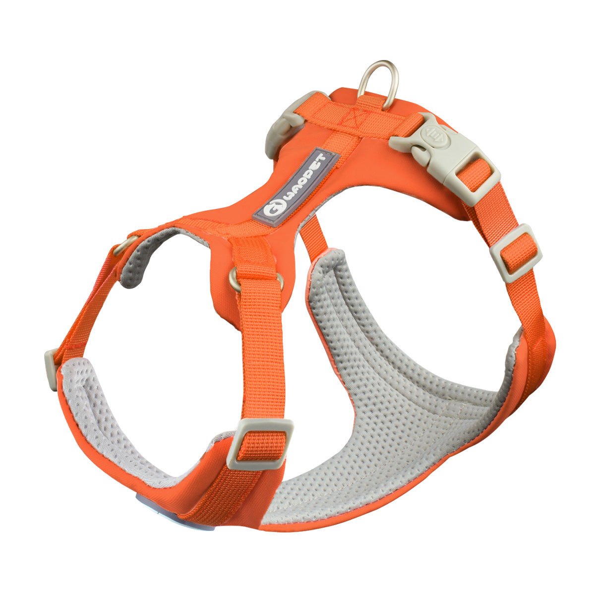 WAOPET - Harnais Anti-Traction en nylon avec bandes réfléchissantes pour Chiens et Chats - tropical Orange