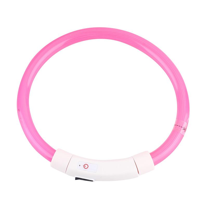 Collier pour chien rechargeable par USB, tube DEL clignotant, lumineux, pour la nuit, Anneau de cou lumineux