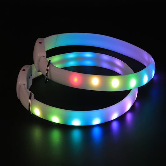 Collier lumineux à DEL pour chien et chat, multicolore, 11 types et modes clignotants, Ajustable et résistant à l’eau