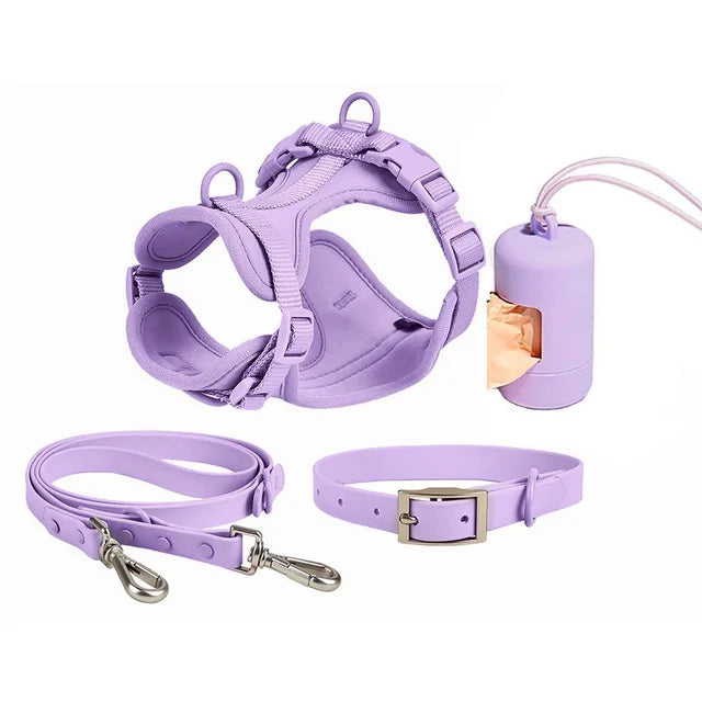 Ensemble Harnais, Distributeur, Laisse et Collier - Imperméables - Violet
