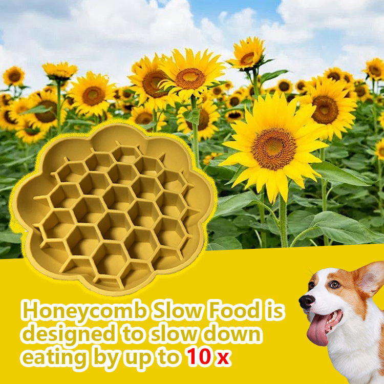 Custom New Arrival Dog Bowl Slow Feeder Flower Pet Licking Bowl Slow Feeding Silicone Dog Lick Bowl