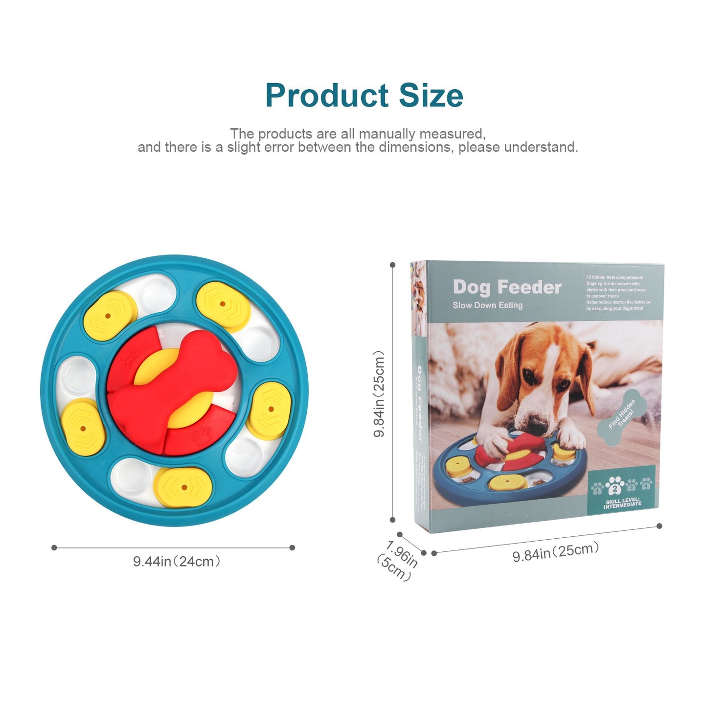 Rotating feeding toy slow food bowl dog turntable chew resistant training puzzle dog toy