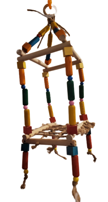 Balançoire - perchoir multicolore en bois - Grandeur moyen