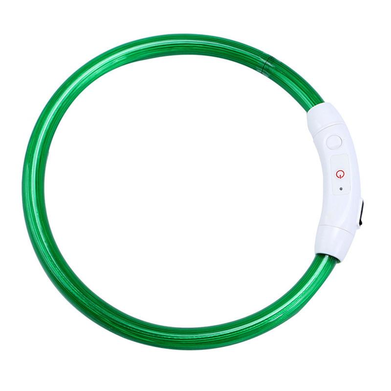 Collier pour chien rechargeable par USB, tube DEL clignotant, lumineux, pour la nuit, Anneau de cou lumineux