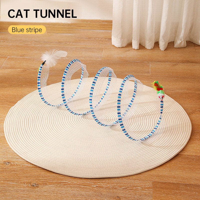 La spirale - Tunnel de Jeu en S pour Chat - Jouet Pliable et Interactif