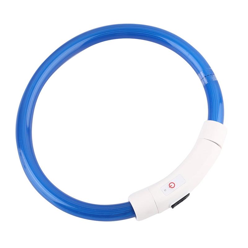 Collier pour chien rechargeable par USB, tube DEL clignotant, lumineux, pour la nuit, Anneau de cou lumineux
