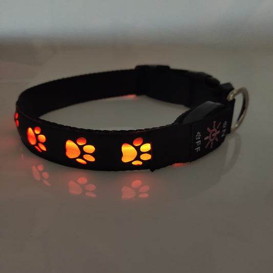 Collier lumineux LED rechargeable Motifs pattes de Chiens
