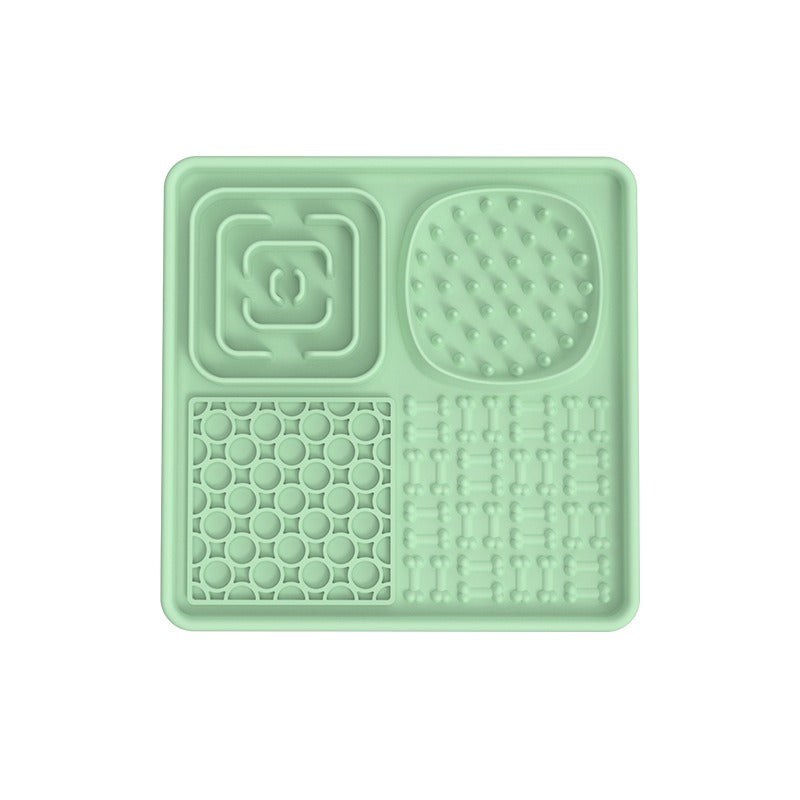 Tapis de léchage multi-surfaces + Spatule Plateau plaisirs avec ventouses 8''x 8''et 12''x 8''