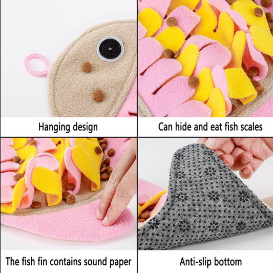 Tapis De Fouille Modèles Poissons tricolore, Niveau 2