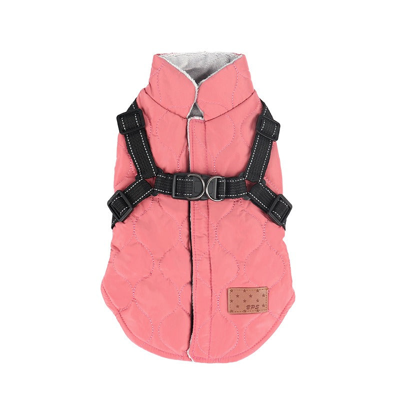 Manteau d'Hiver Matelassé pour Petit Chien - Veste Chaude en Coton avec Harnais Intégré