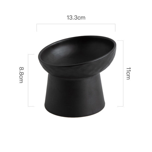 Élégant Bol en céramique à pied haut surélevé anti-renversement design unique pour chats et petits mammifères