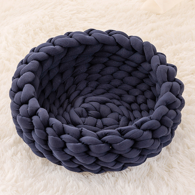 Filled Cotton Coarse Wool Hand-Woven Pet Cat Litter Can Be Machine Washed Coarse Cloth Dog Litter