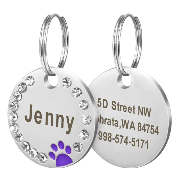 Customize Engraved Stainless Steel Pet Puppy Cat ID Tag Dog Collar Accessories