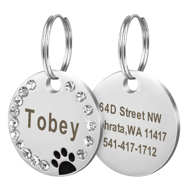 Customize Engraved Stainless Steel Pet Puppy Cat ID Tag Dog Collar Accessories