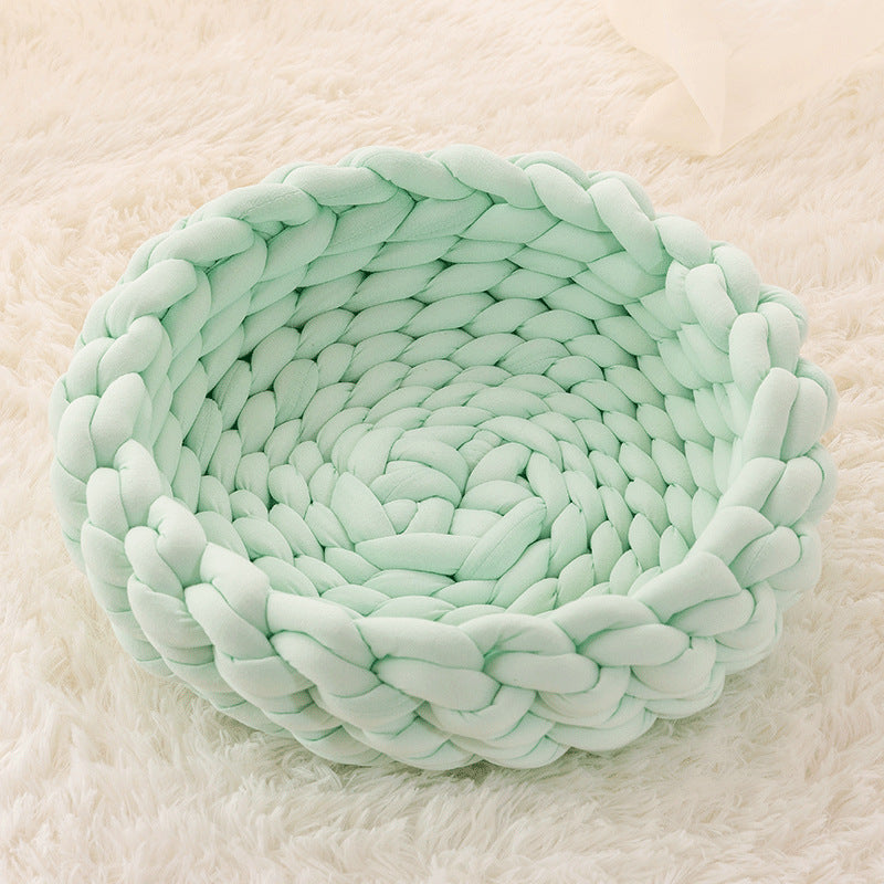 Filled Cotton Coarse Wool Hand-Woven Pet Cat Litter Can Be Machine Washed Coarse Cloth Dog Litter