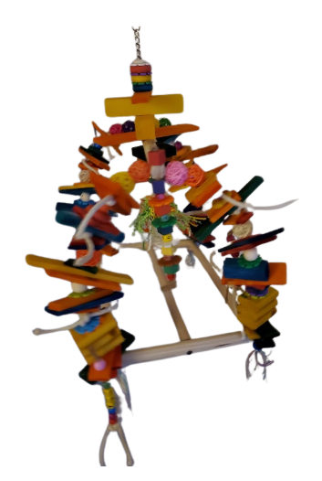 Grande balançoire avec 2 arches en bois et cordes