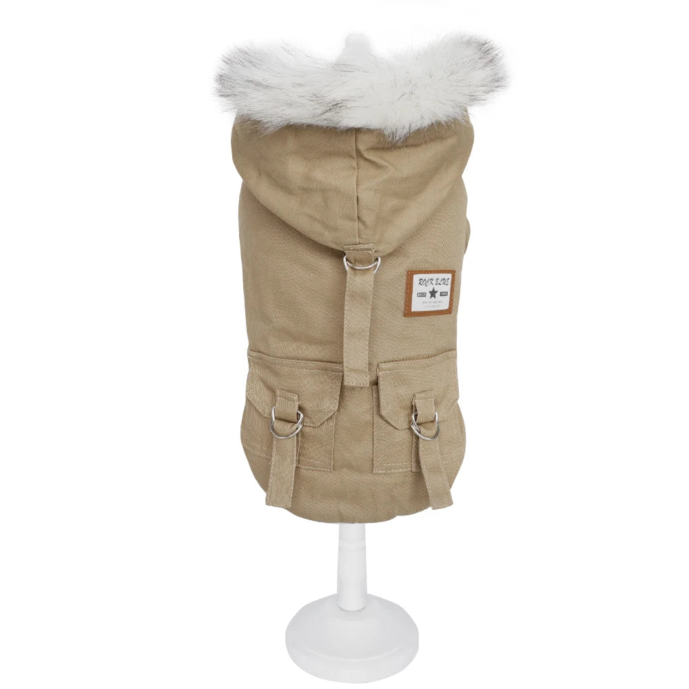 Winter Dog Clothes for Small Dogs Warm Dog Coat Jacket French Bulldog Clothes Hooded Coat Pet Puppy Cloting Fleece Padded Outfit