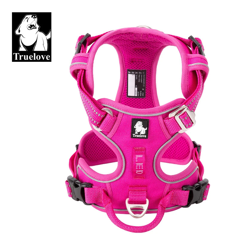Truelove - Harnais anti-traction élégant, sécuritaire et durable pour Chiens - Fuchsia Rose