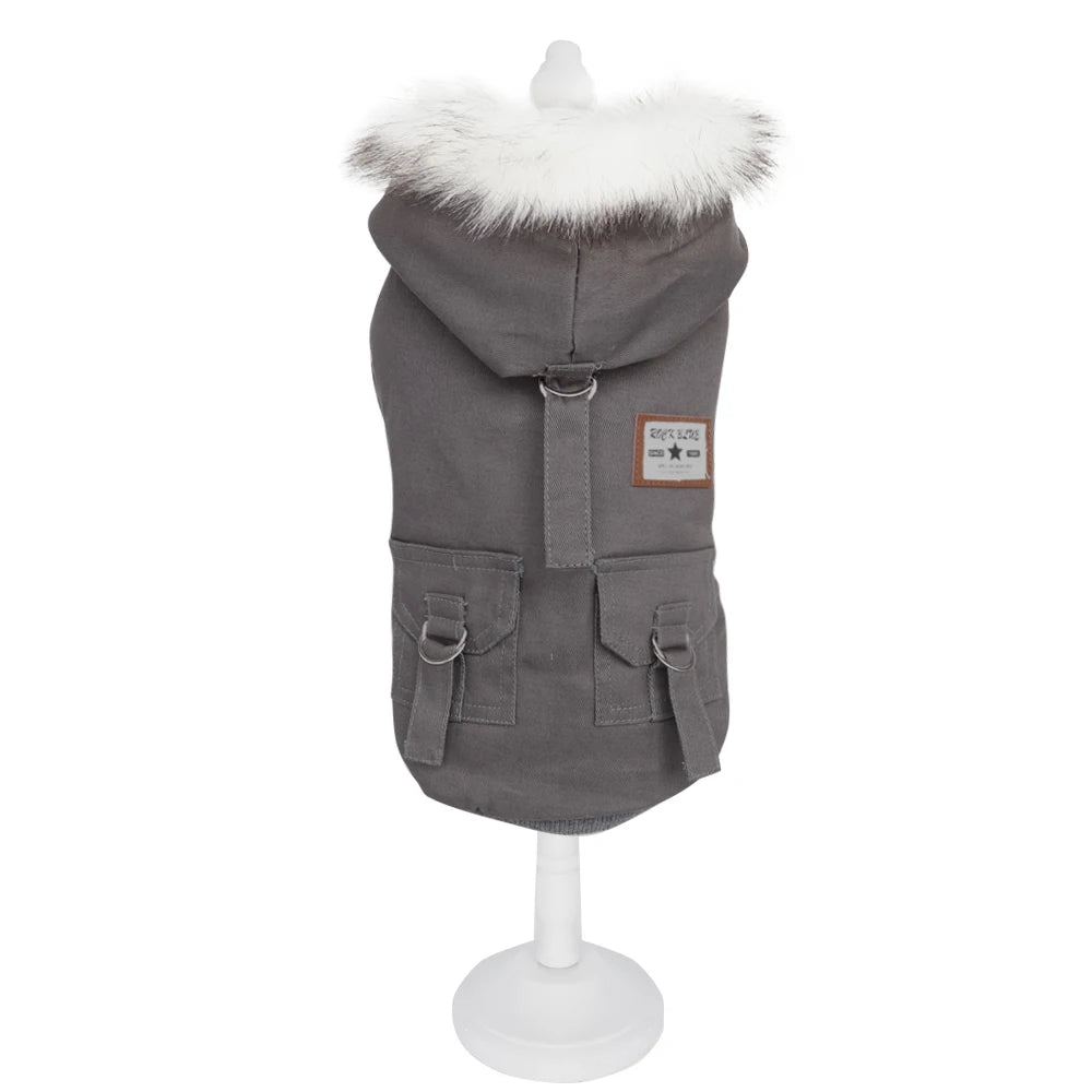 Winter Dog Clothes for Small Dogs Warm Dog Coat Jacket French Bulldog Clothes Hooded Coat Pet Puppy Cloting Fleece Padded Outfit