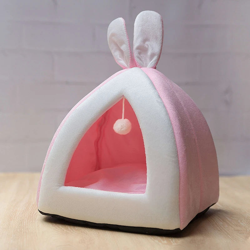 Pet Cat House Bed Indoor Kitten mat Warm Small for cats Dogs Nest Collapsible Cat Cave Cute Sleeping Mats Winter Products