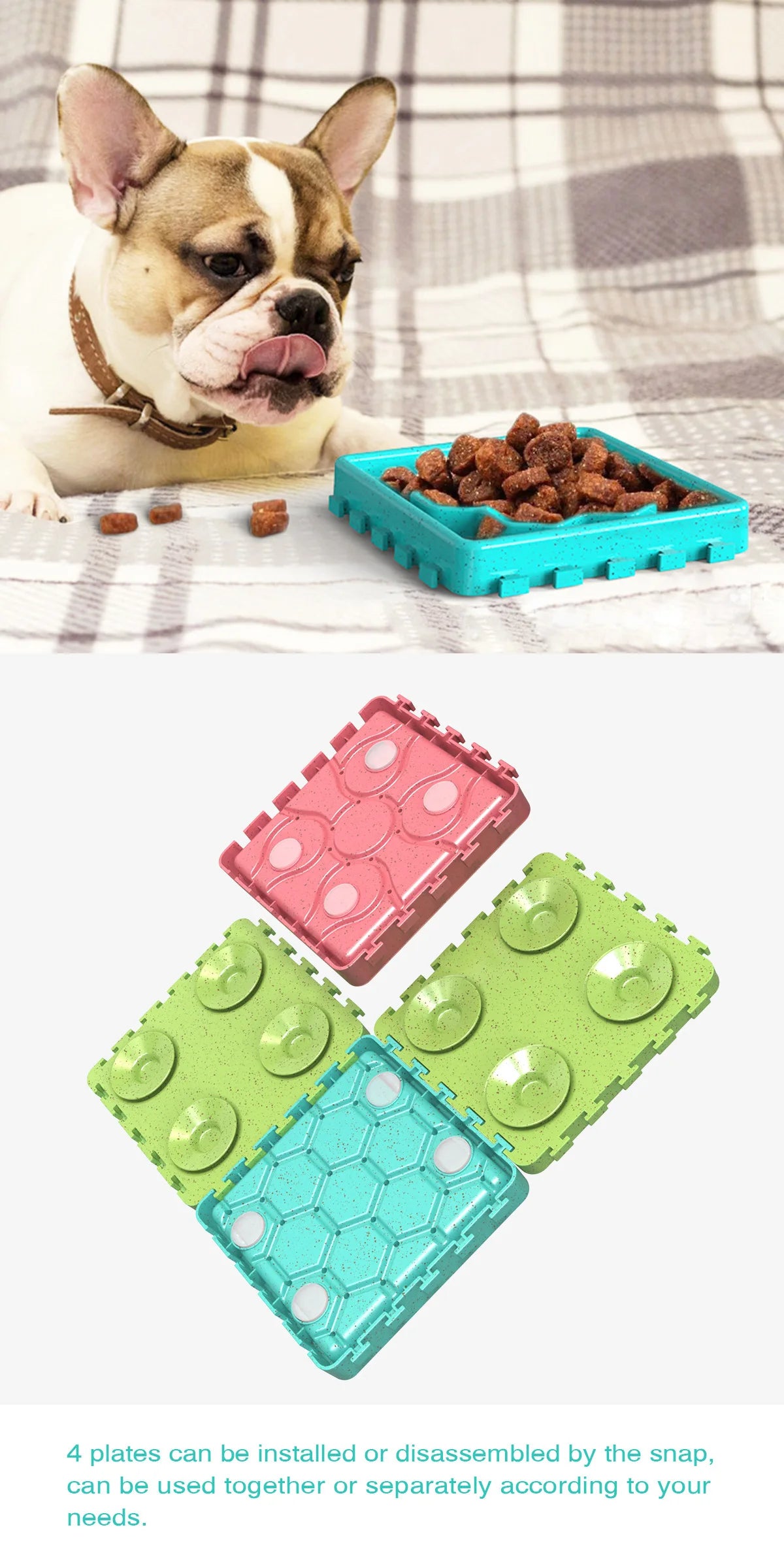 Gamelle anti-étouffement, Multi-surfaces et Multi-sections pour chien