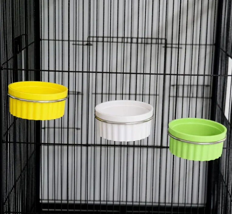 Bol de nourriture/ mangeoire pour Perruches et Perroquets couleur Vert
