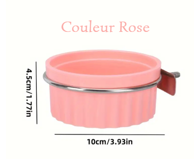 Bol de nourriture/ mangeoire couleur Rose pour Perruches et Perroquets