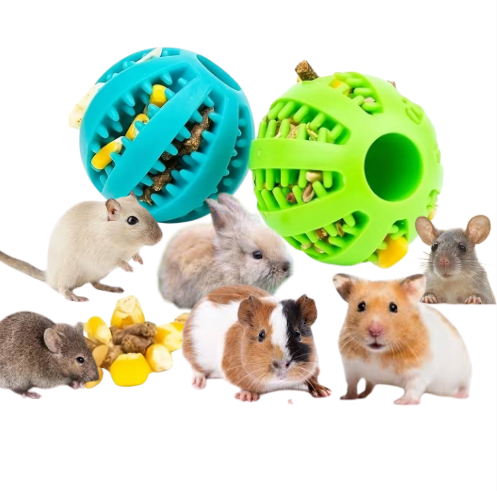 Balle/ Boule de Friandises Interactive Jaune pour Perroquets et petits animaux - Jouet de Recherche Alimentaire