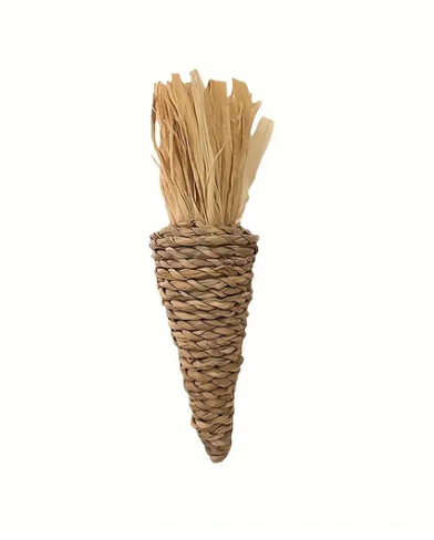 Jouet carotte à mâcher en jonc de mer naturel 10cm