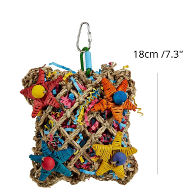 Poche Foraging Jonc de Mer Naturel - Recherche Nourriture Perroquets